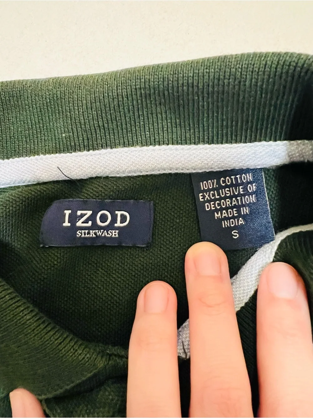IZOD Silk Wash Dark Olive Green Polo Shirt Men’s Small